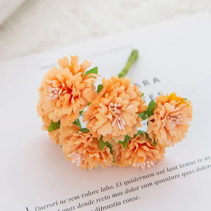 Vibrant multicolor carnation stamen silk flowers living room decor