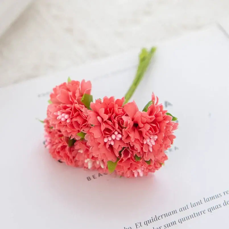 Vibrant multicolor carnation stamen silk flowers living room decor