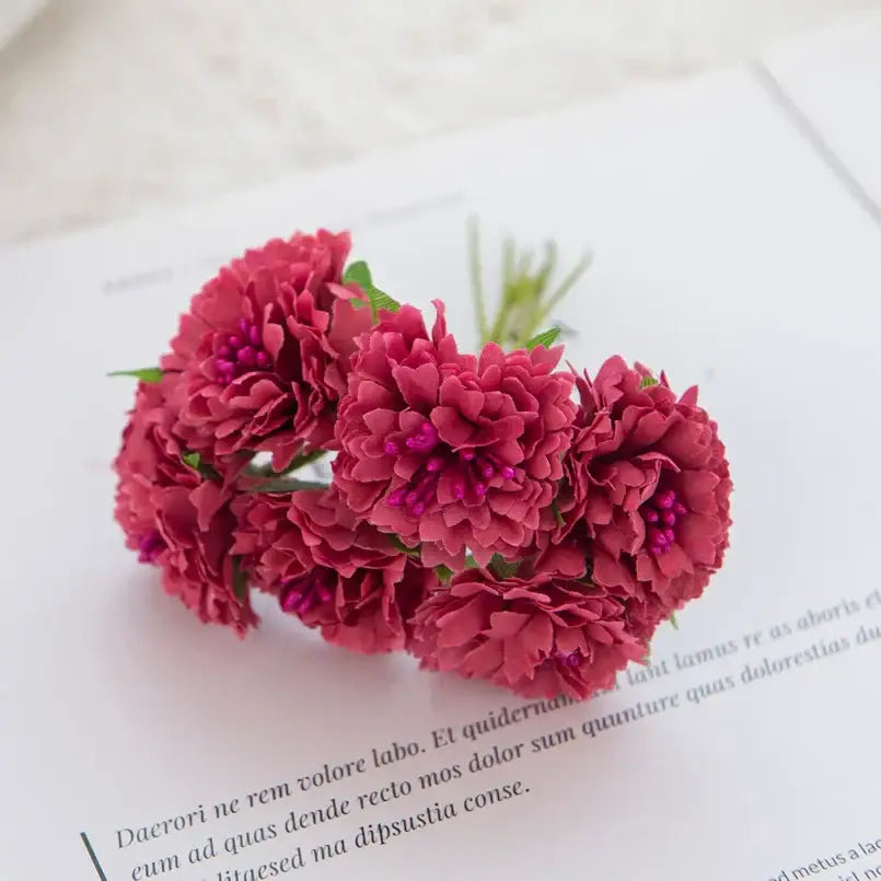 Vibrant multicolor carnation stamen silk flowers living room decor
