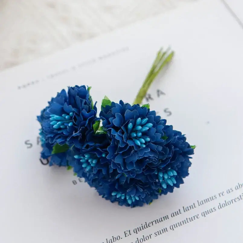 Vibrant multicolor carnation stamen silk flowers living room decor