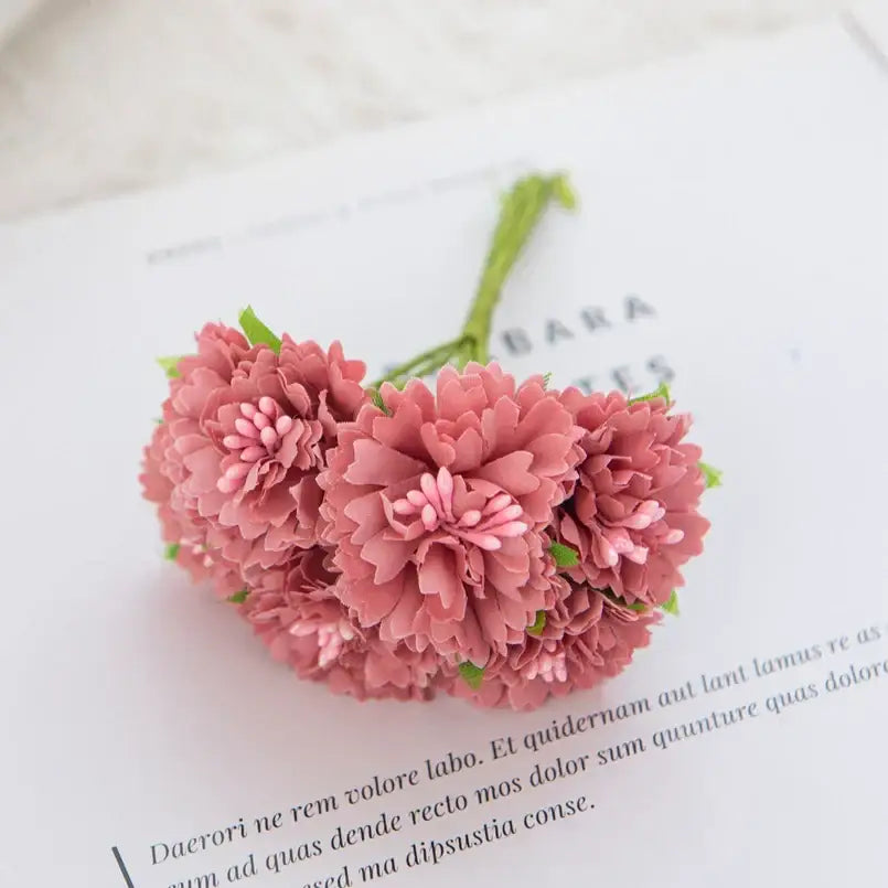 Vibrant multicolor carnation stamen silk flowers living room decor