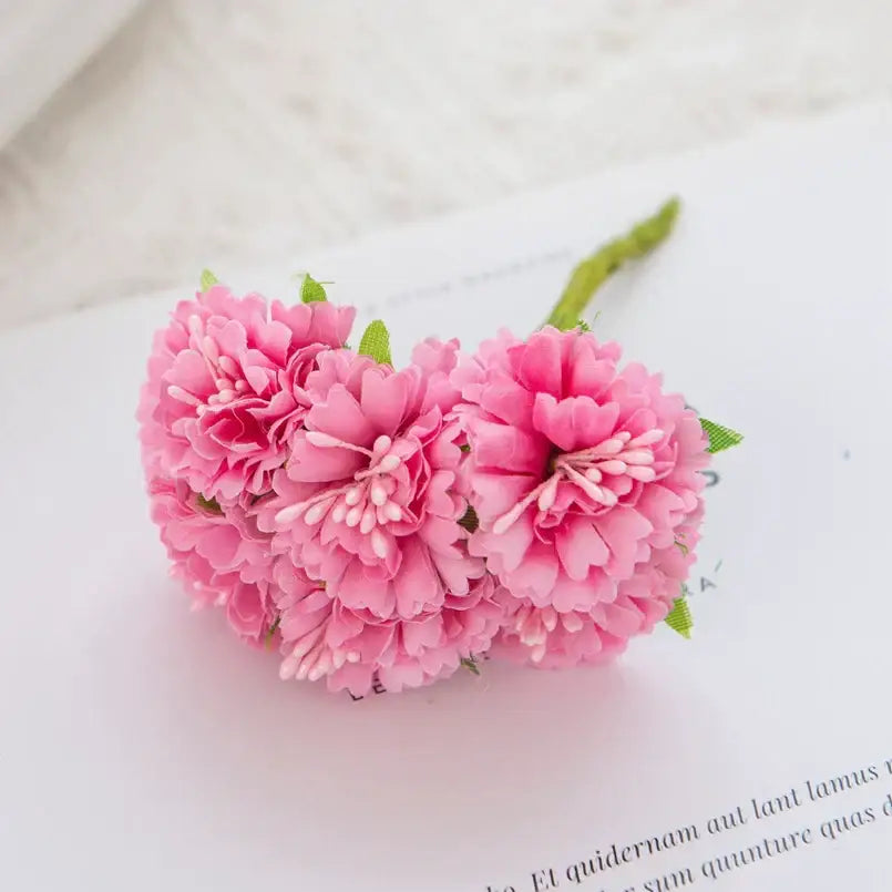 Vibrant multicolor carnation stamen silk flowers living room decor