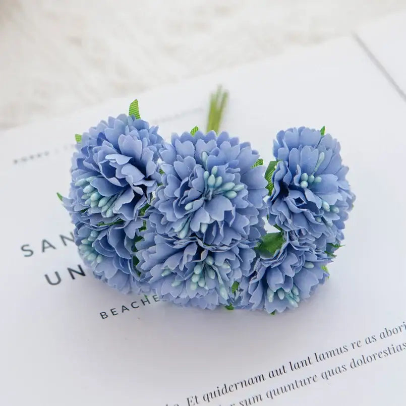 Vibrant multicolor carnation stamen silk flowers living room decor