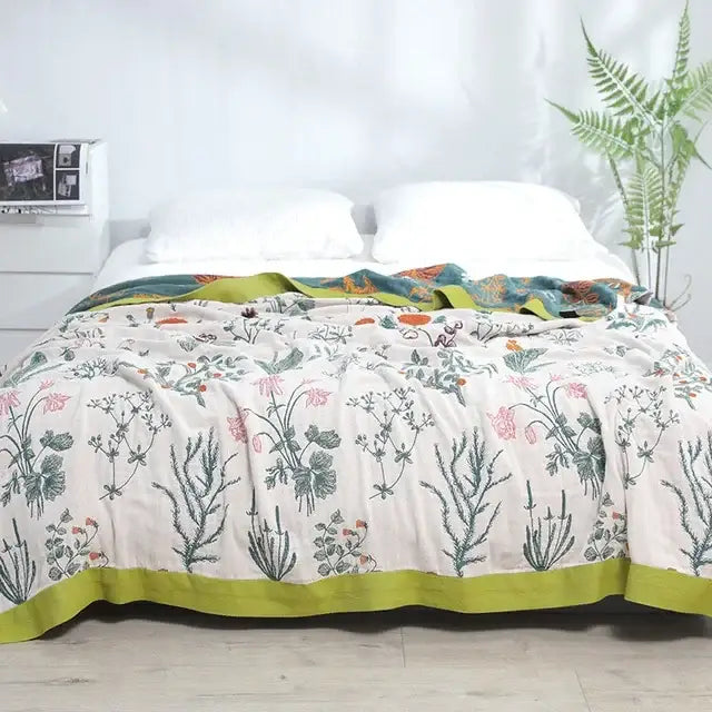 Vibrant orange & gold geometric nordic throw blanket bedroom bedspread