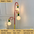 Vibrant red & yellow art led floor lamp for living room