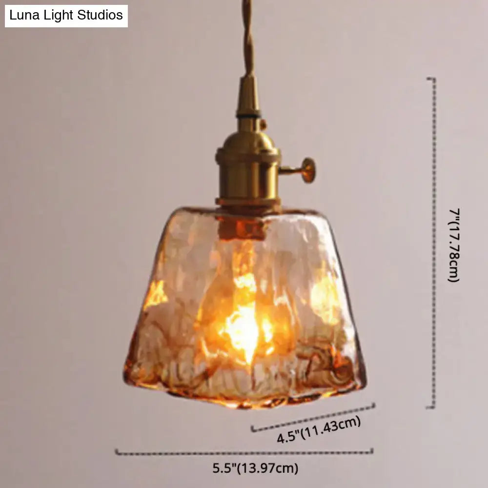 Vintage amber alabaster glass pendant light for living room
