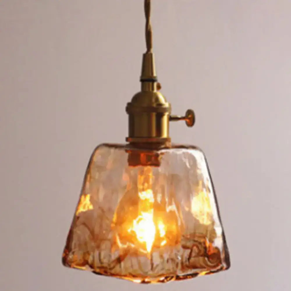 Vintage amber alabaster glass pendant light for living room