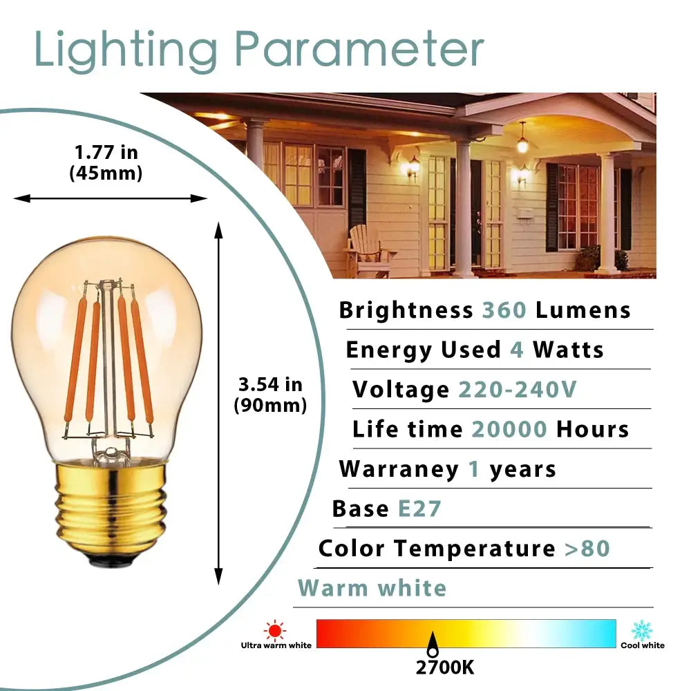 Vintage amber glass led filament bulb dining room 10 pack dimmable