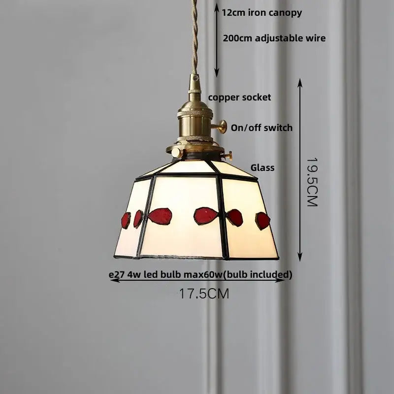Vintage amber glass led pendant light dining room kitchen