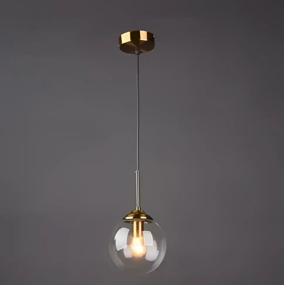 Vintage amber gold glass bubble chandelier kitchen island light