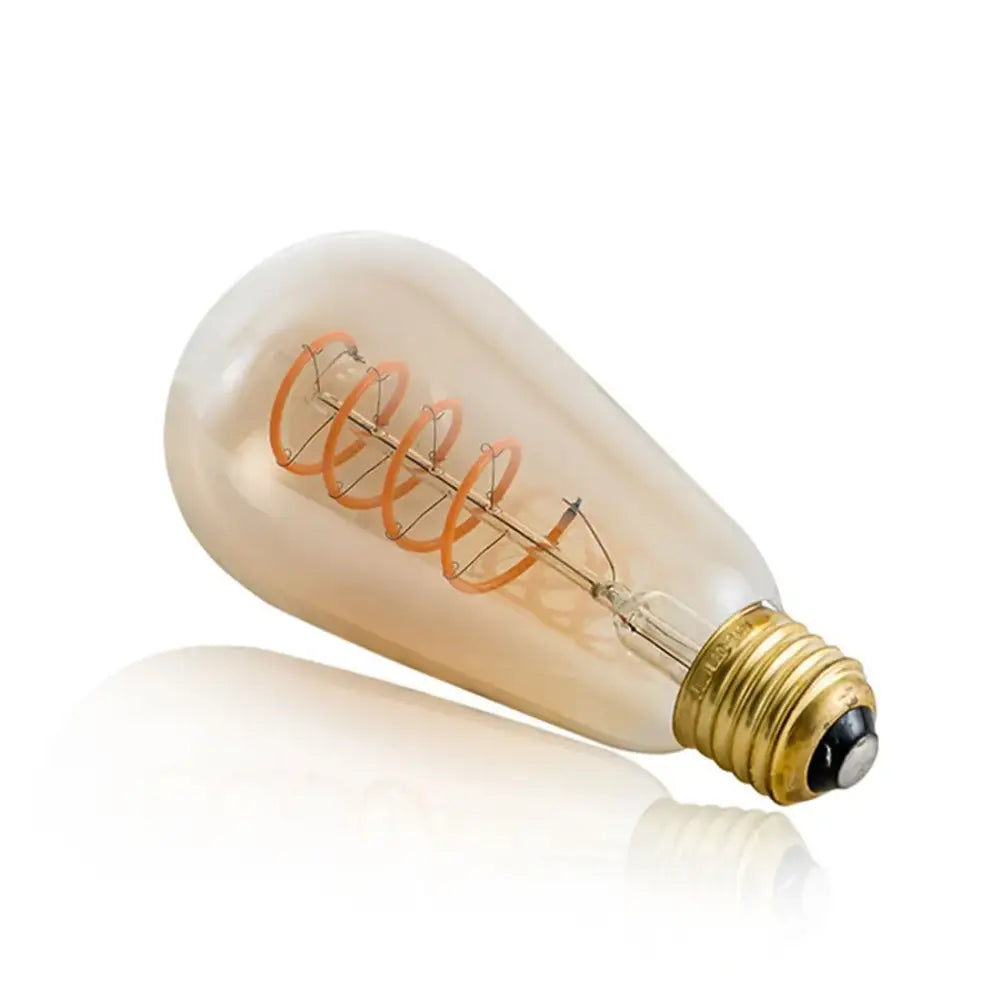 Vintage amber warm led spiral filament bulb living room edison light