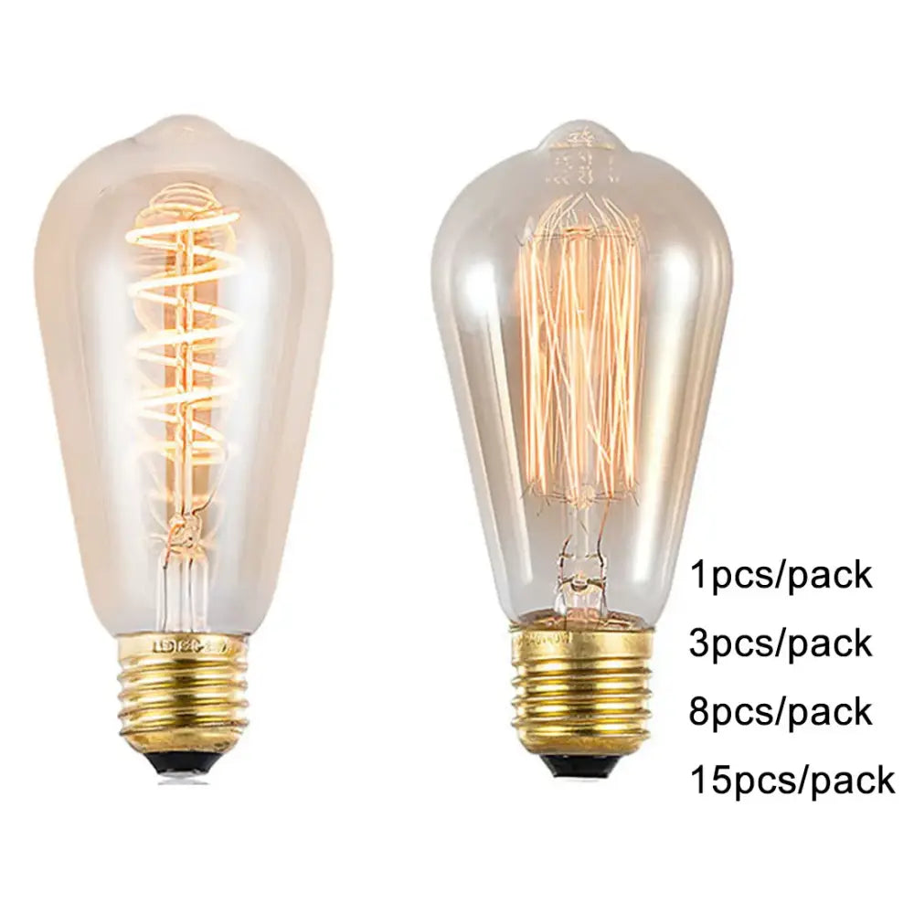 Vintage amber warm led spiral filament bulb living room edison light