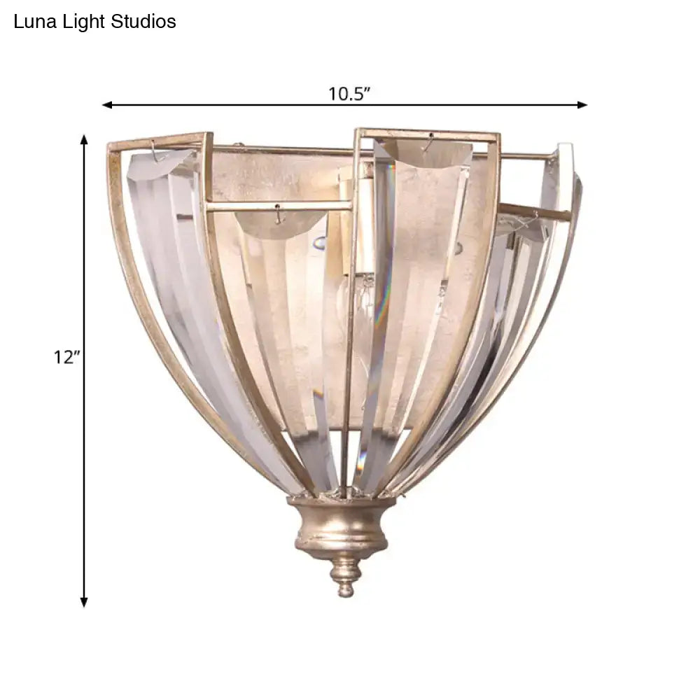 Vintage antique brass glass wall sconce bedroom 110v-120v light