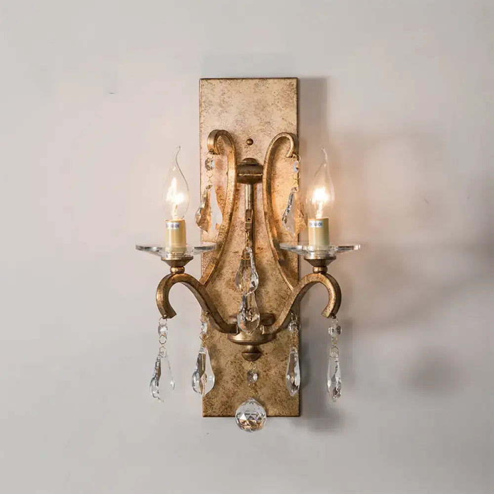 Vintage antique gold and dark purple wall lamp bedroom sconce