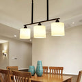 Vintage black and white glass island light dining room pendant