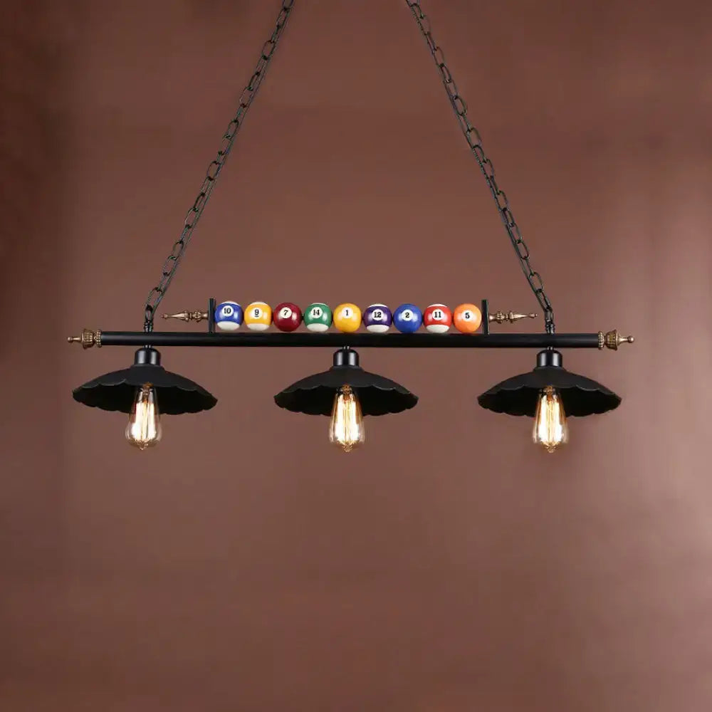 Vintage black & brass pool table ceiling light billiard room e26 e27