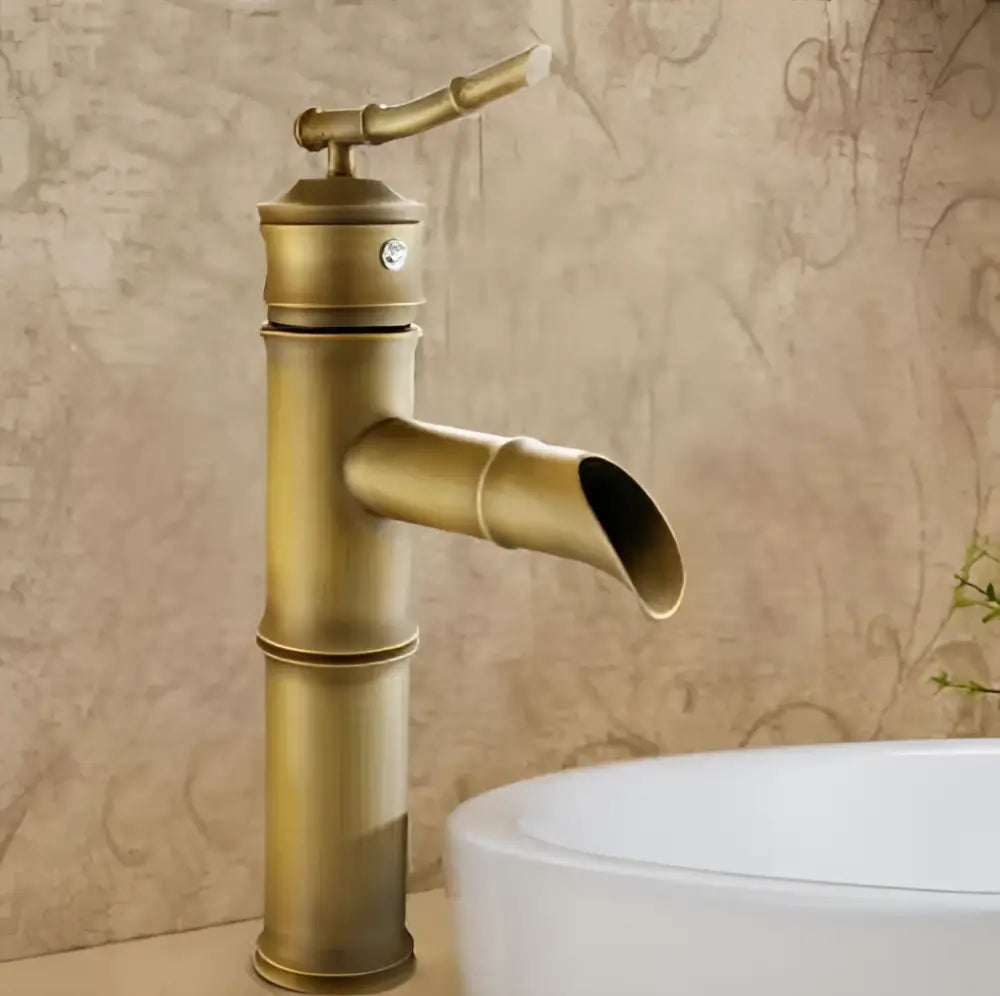 Vintage black & copper bamboo bathroom faucet – bathroom sink tap