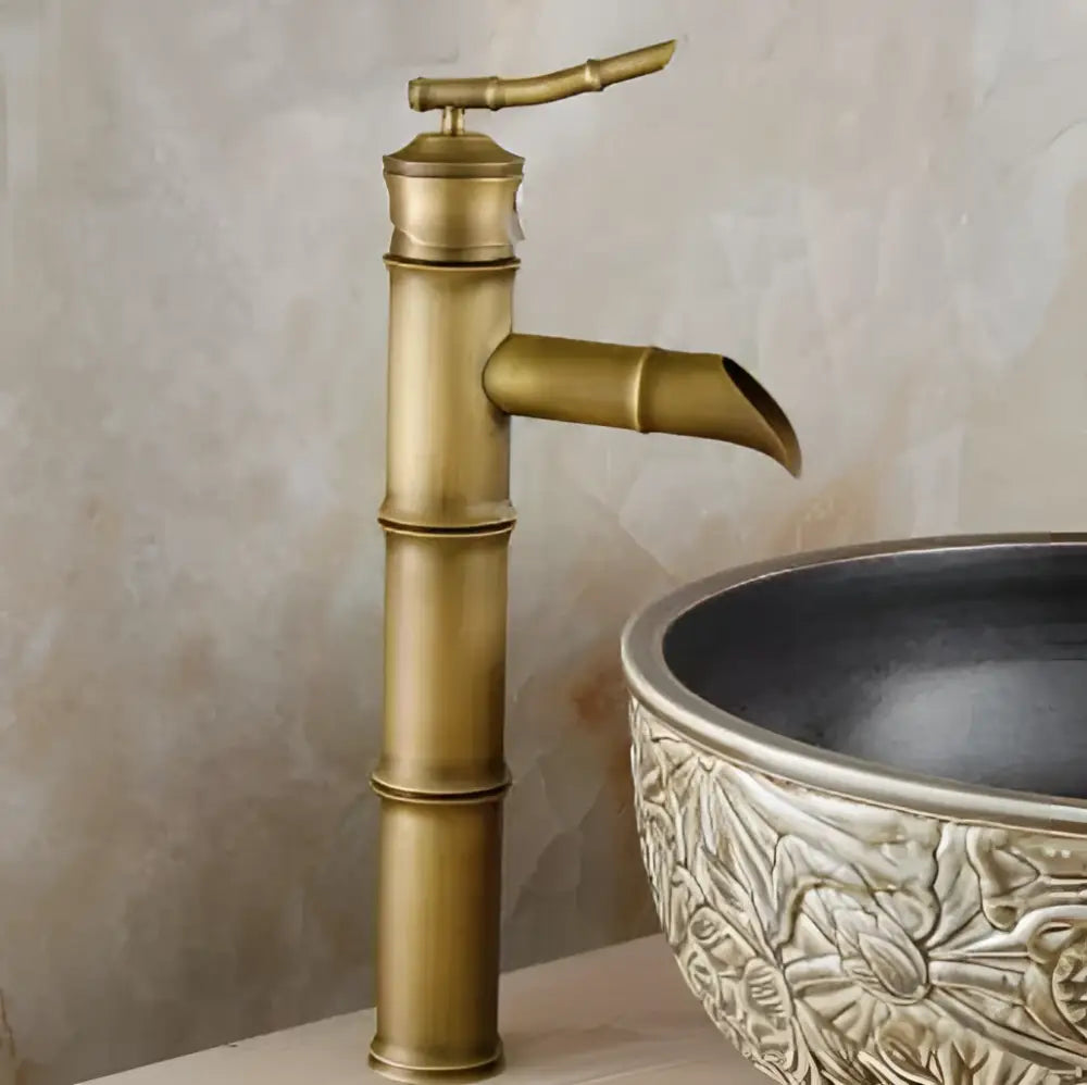 Vintage black & copper bamboo bathroom faucet – bathroom sink tap