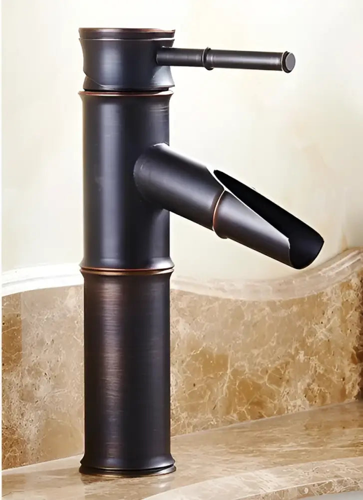 Vintage black & copper bamboo bathroom faucet – bathroom sink tap