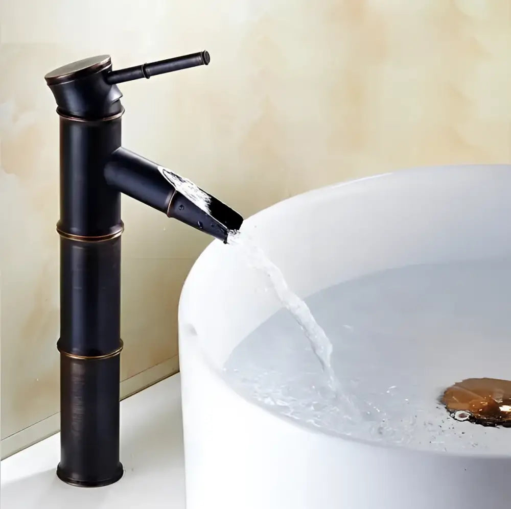 Vintage black & copper bamboo bathroom faucet – bathroom sink tap