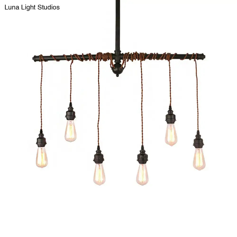 Vintage black finish tubing pendant lamp for dining room