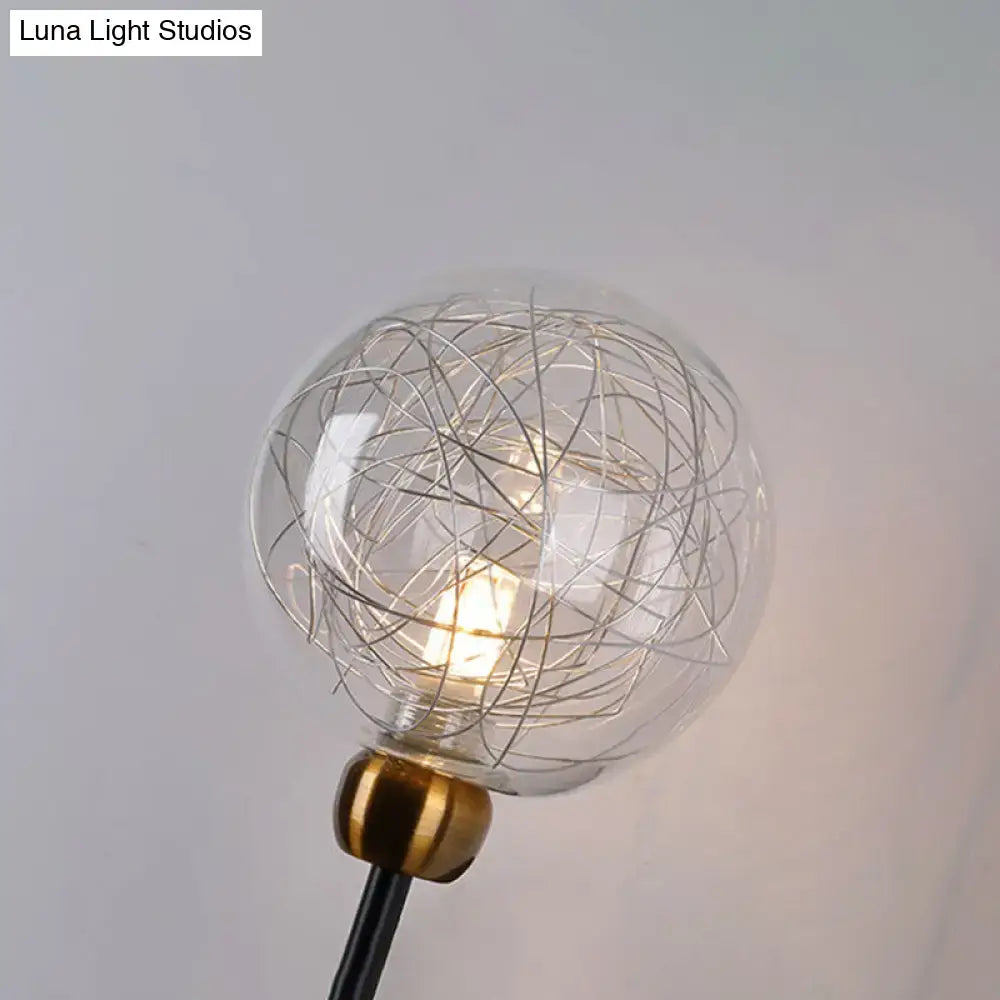 Vintage black & gold clear glass wall sconce bedroom e26 e27 light