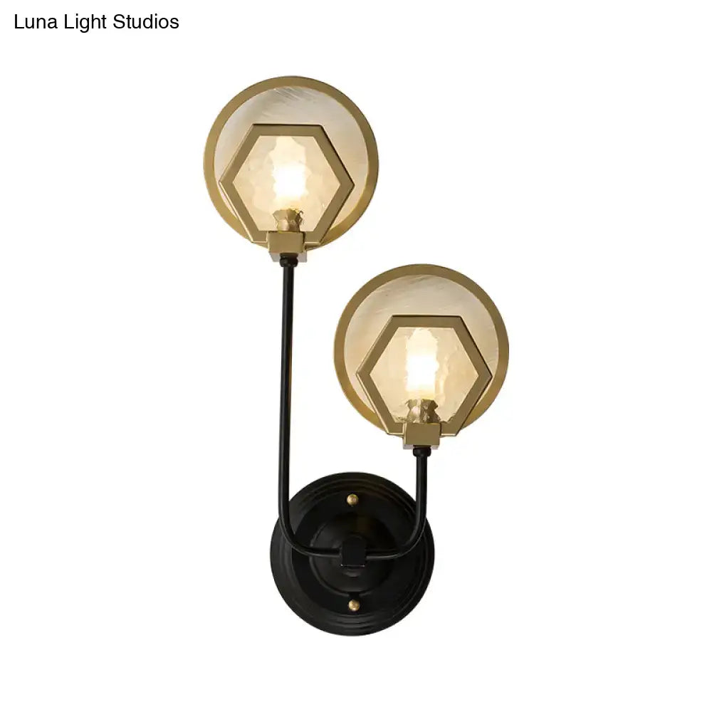 Vintage black & gold geometric wall lamp living room light