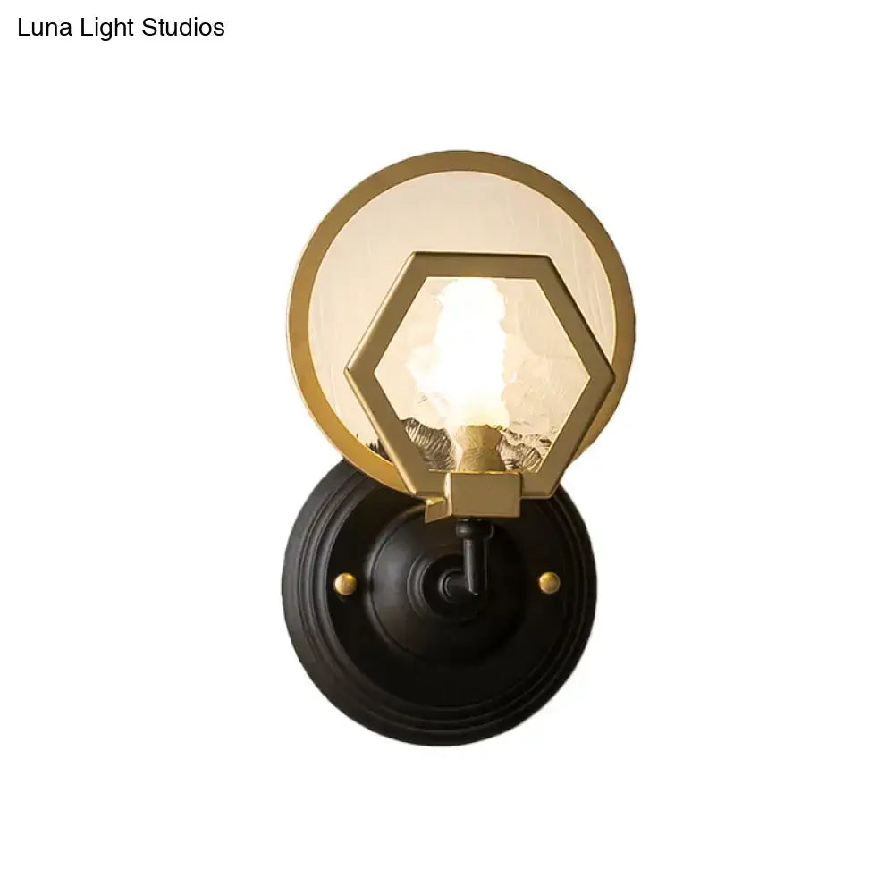 Vintage black & gold geometric wall lamp living room light