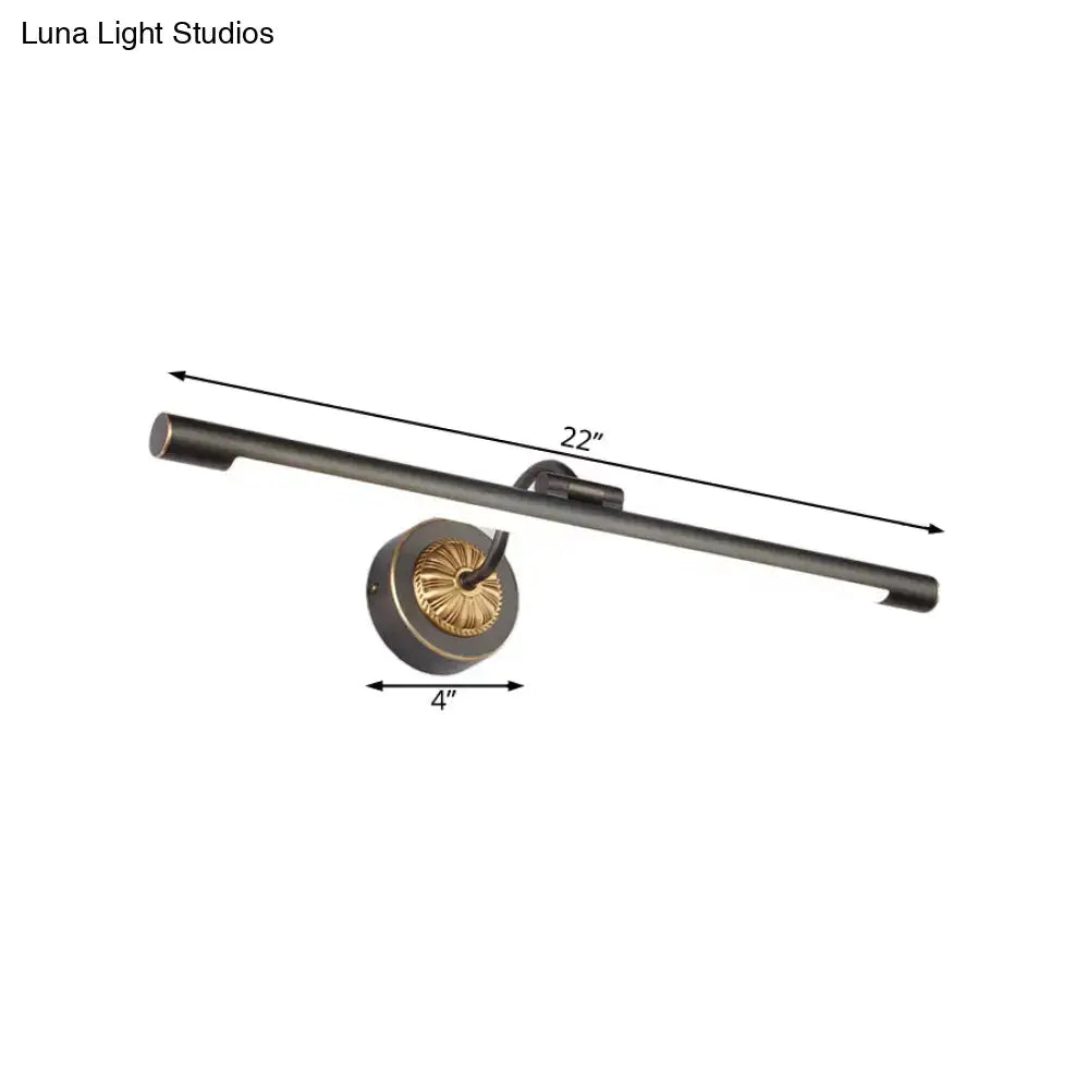 Vintage black & gold wall light for bathroom vanity