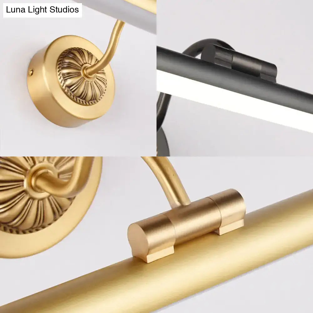 Vintage black & gold wall light for bathroom vanity