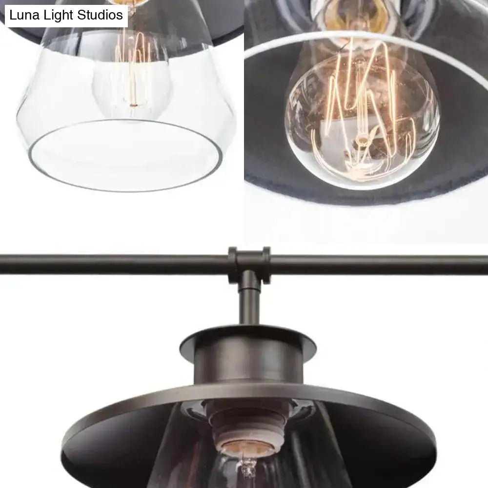 Vintage black jar clear glass island lighting dining room chandelier