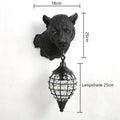 Vintage black leopard wall sconce crystal globe living room light