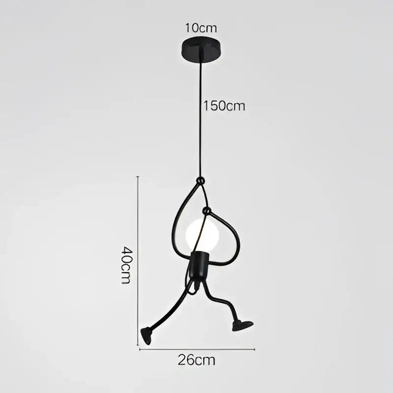Vintage black man iron pendant light – bedroom cartoon lamp