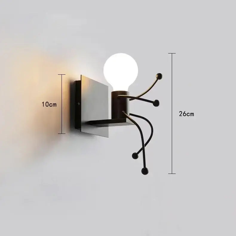 Vintage black man iron pendant light – bedroom cartoon lamp