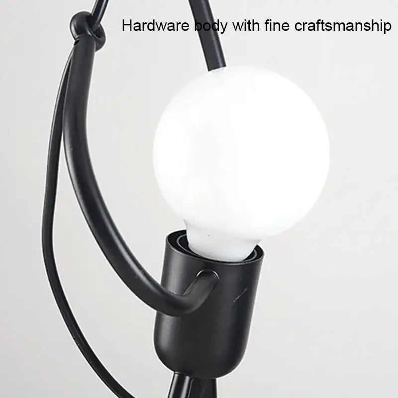 Vintage black man iron pendant light – bedroom cartoon lamp