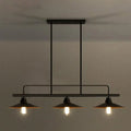 Vintage black metal saucer suspension 3 light dining room pendant