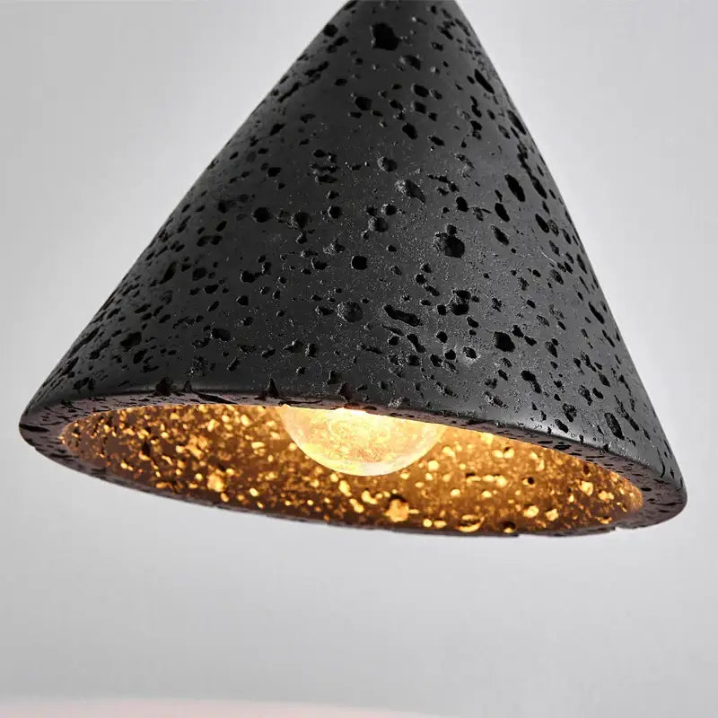 Vintage black travertine led pendant light for living room