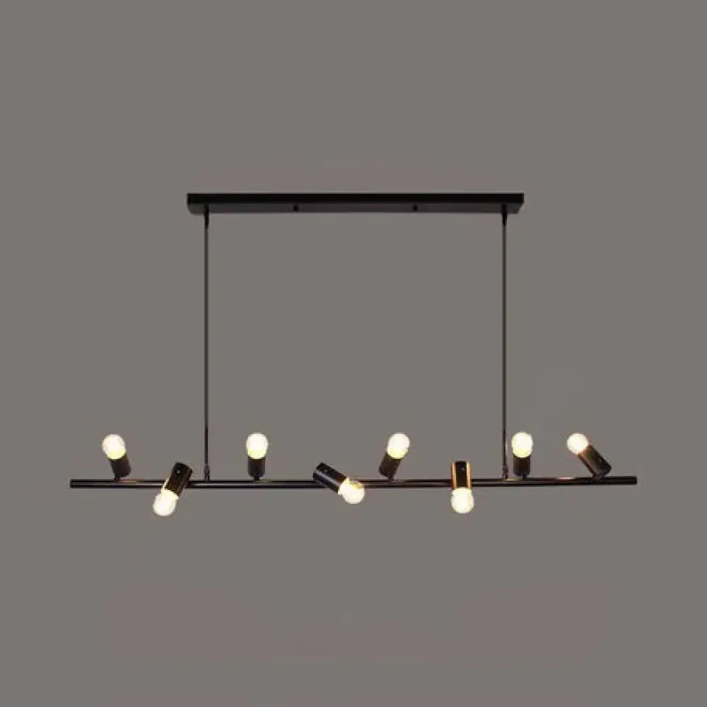 Vintage black & white 6 light island pendant light kitchen metal design