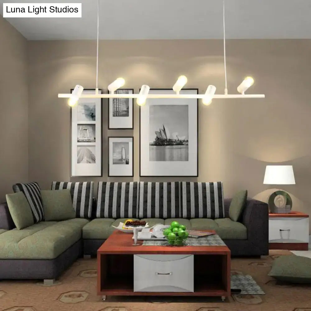 Vintage black & white 6 light island pendant light kitchen metal design