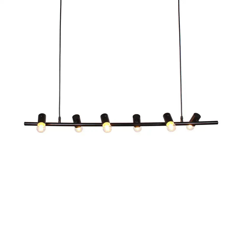 Vintage black & white 6 light island pendant light kitchen metal design