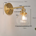 Vintage blue glass wall lamp – bedroom pull chain sconce