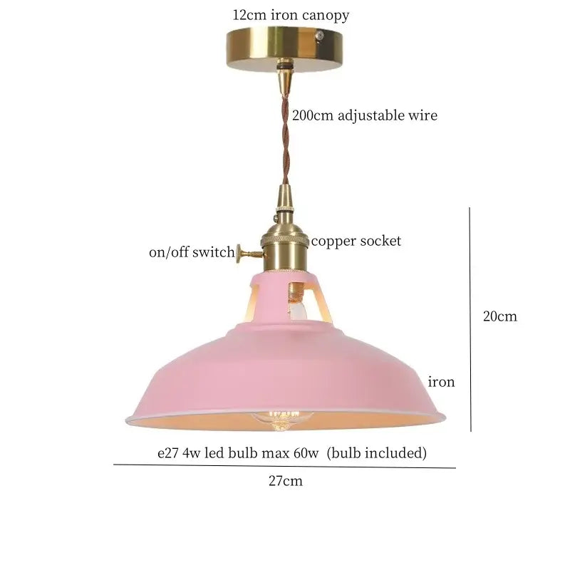 Vintage blue iron art pendant light kitchen ceiling lamp
