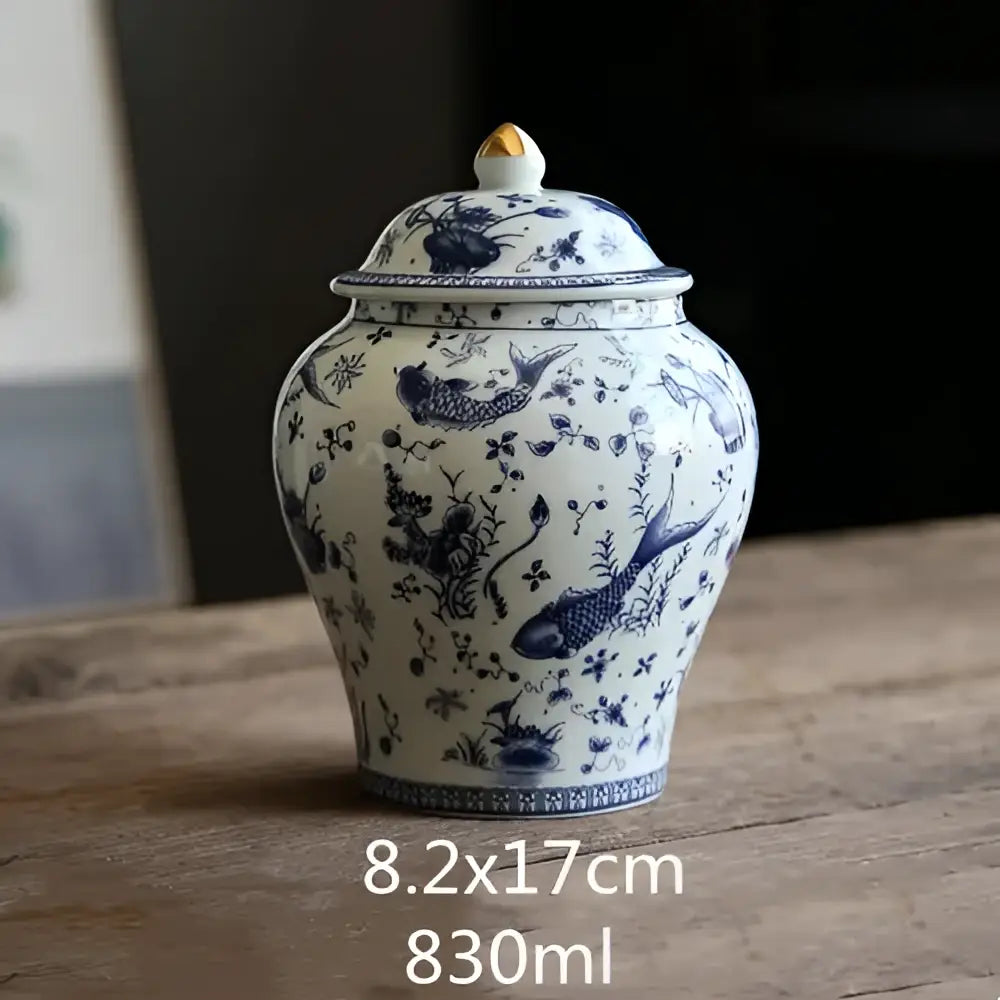 Vintage blue & white porcelain general jar living room storage tank