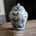Vintage blue & white porcelain general jar living room storage tank