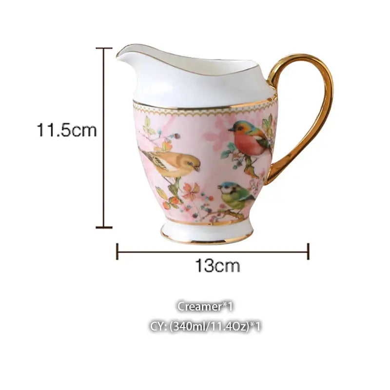 Vintage bone china milk jug with gold trim dining room creamer
