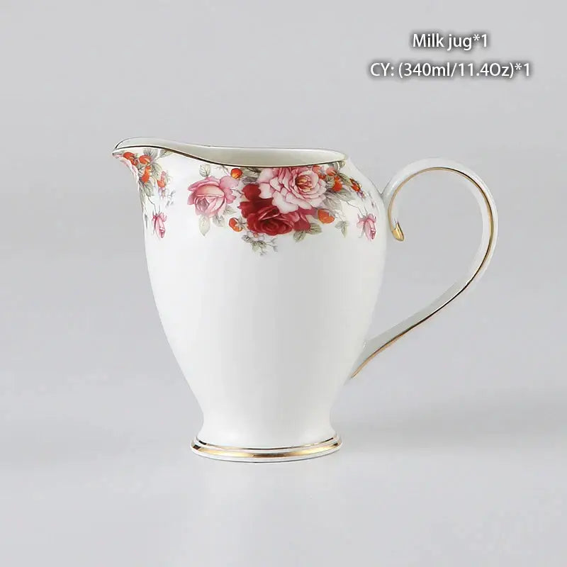 Vintage bone china milk jug with gold trim dining room creamer