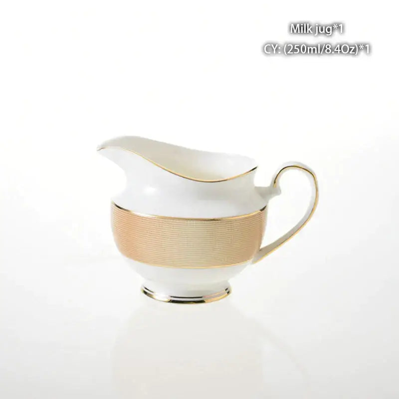 Vintage bone china milk jug with gold trim dining room creamer