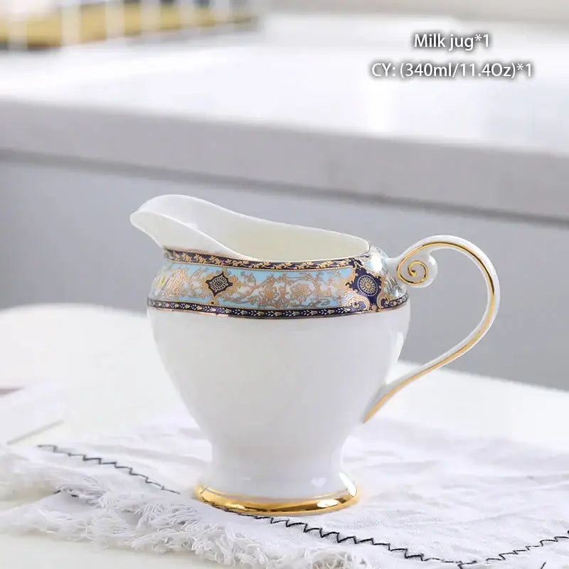 Vintage bone china milk jug with gold trim dining room creamer
