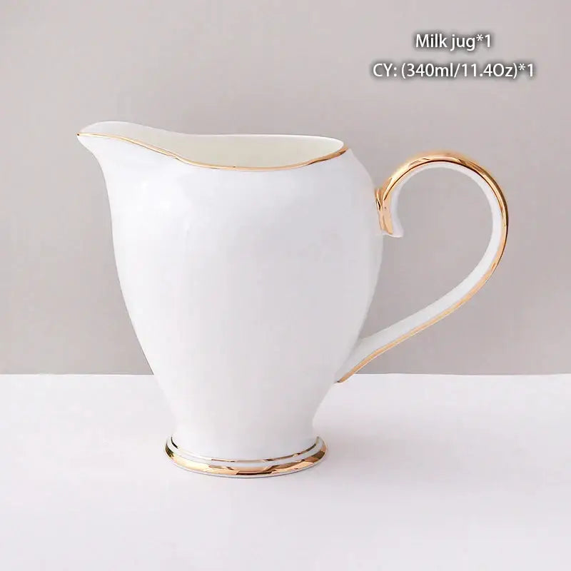 Vintage bone china milk jug with gold trim dining room creamer