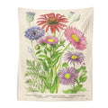 Vintage botanical flower print tapestry bedroom wall hanging